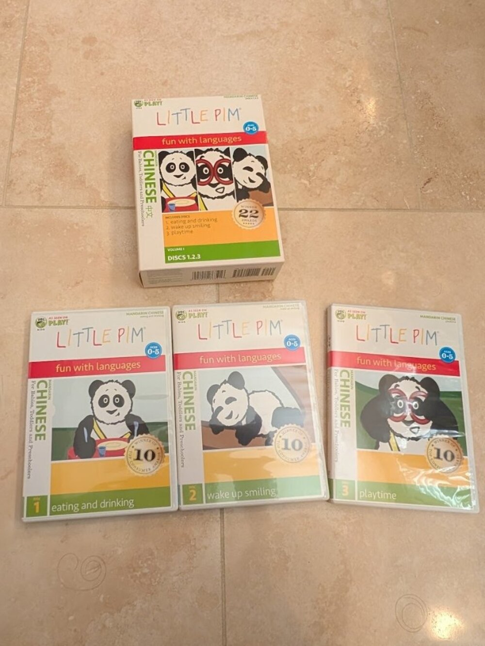Mandarin Chinese - Little Pim DVD series Fun With Languages Vol. 1 - 3 DVD set